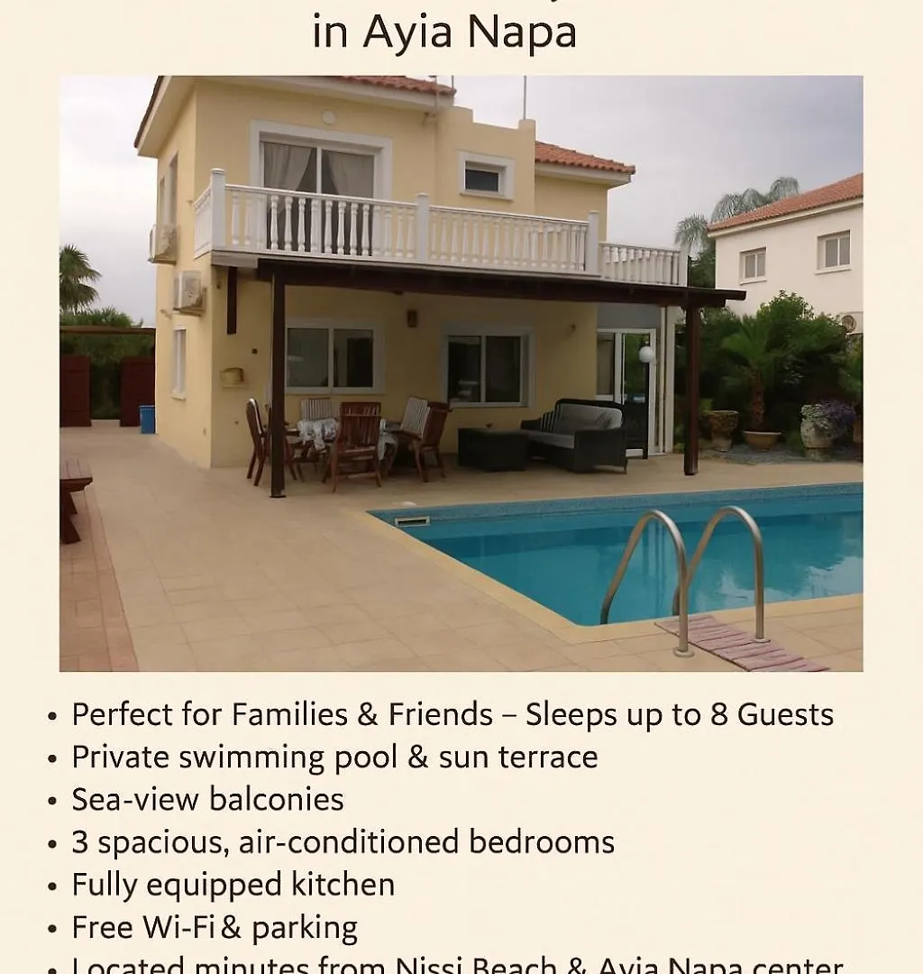 Carolyn Villa Is A Luxury 4-Bedroom Villa With Private Pool In Ayia Napa location